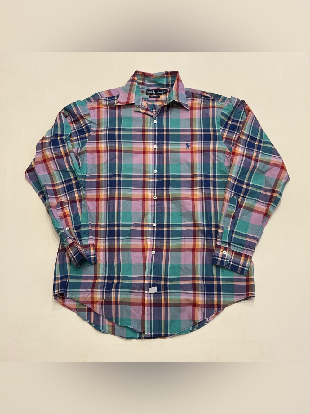 Vintage Polo Ralph Lauren Blue Label Multicolor Long Sleeve Button Up Mens Large
